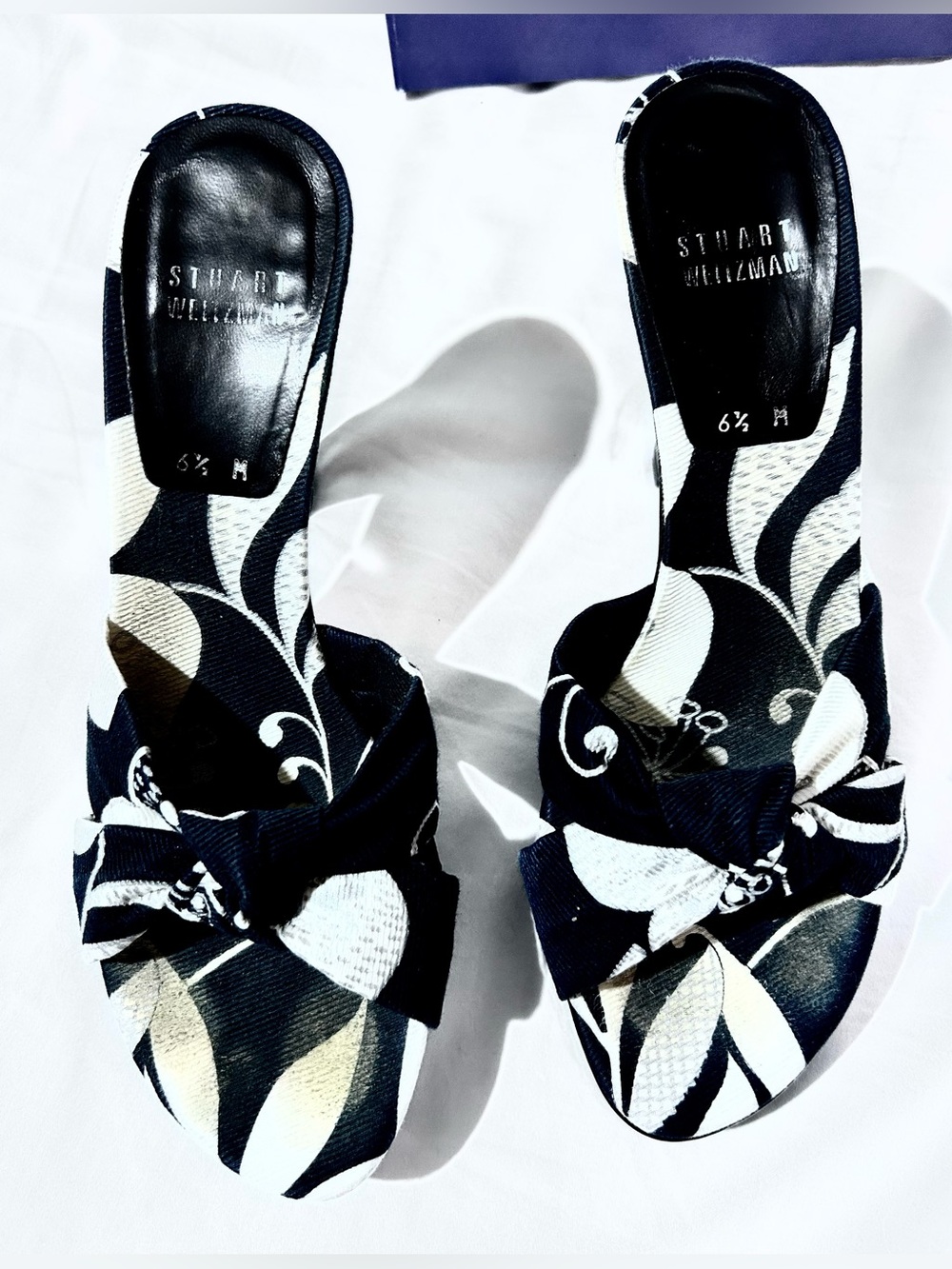 Stuart Weitzman Knotso Black & White Heels